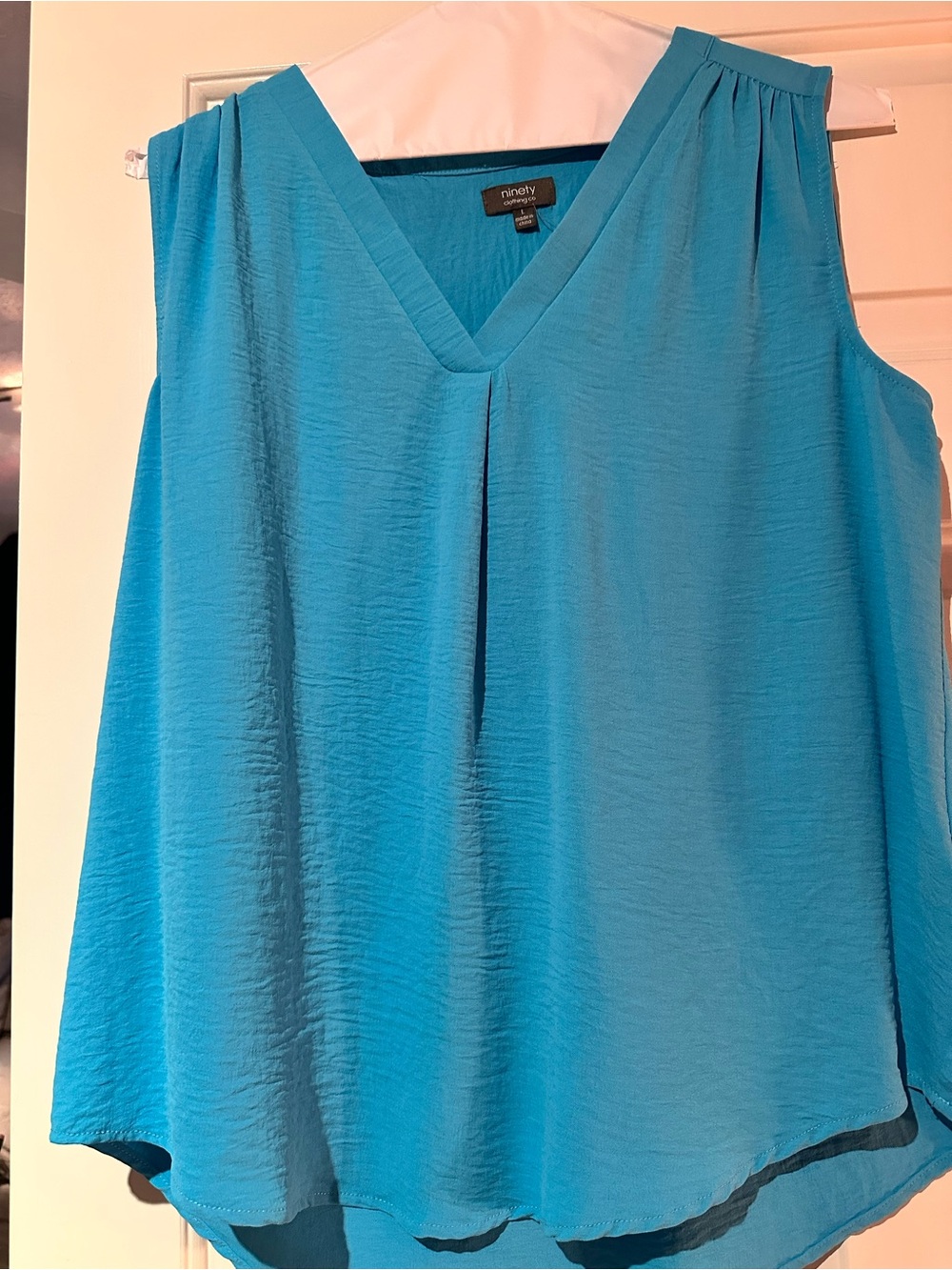 Ninety Sleeveless V-Neck Blouse - Teal